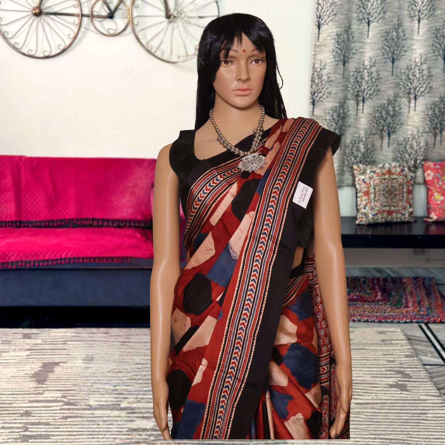 Modal  Silk Sarees-Maroon And Black