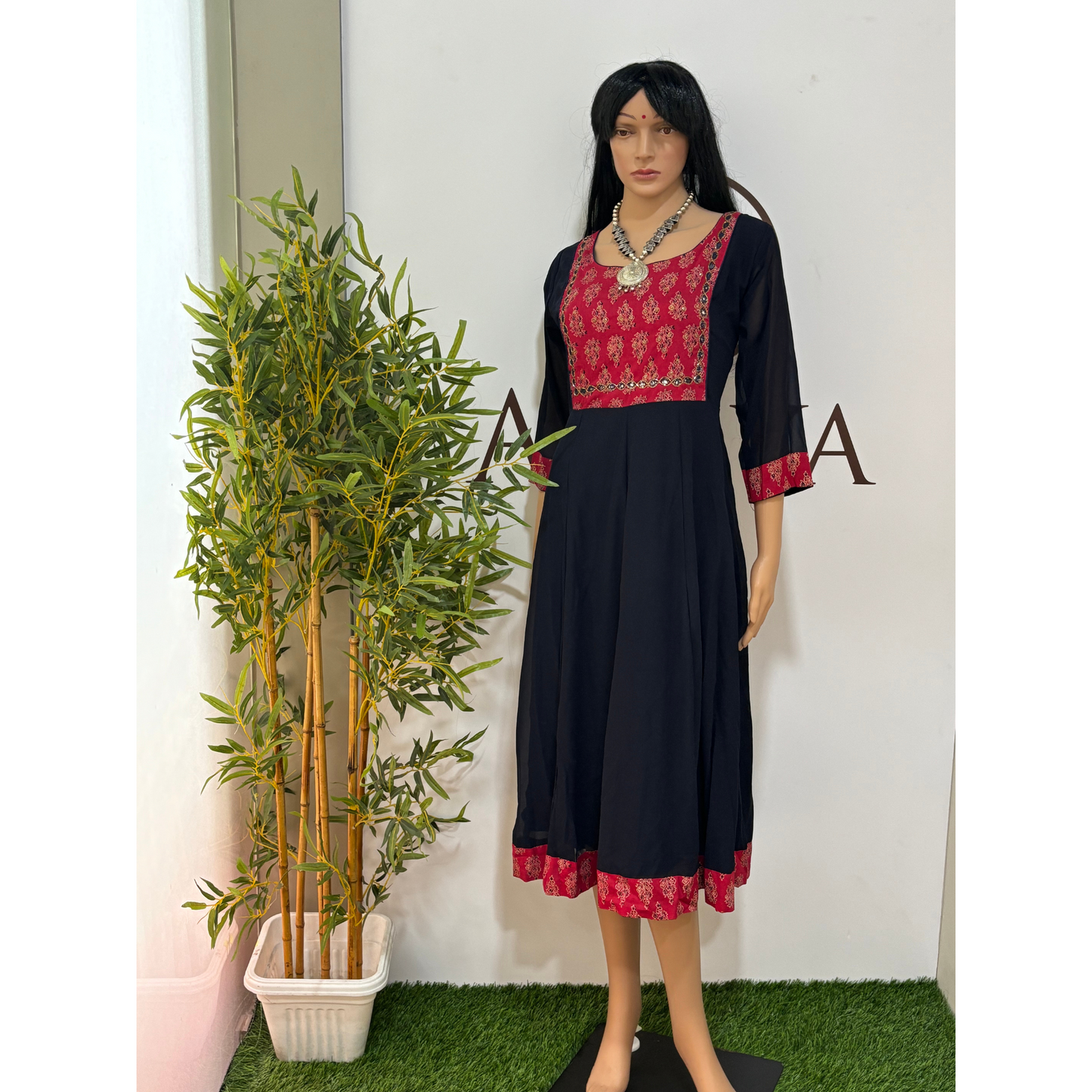 Navy Blue Georgette Kurti