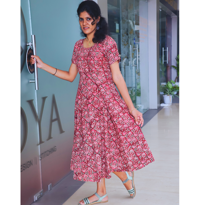 Kalamkari Anarkali  Kurti