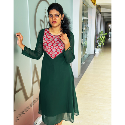 Green Georgette Kurti