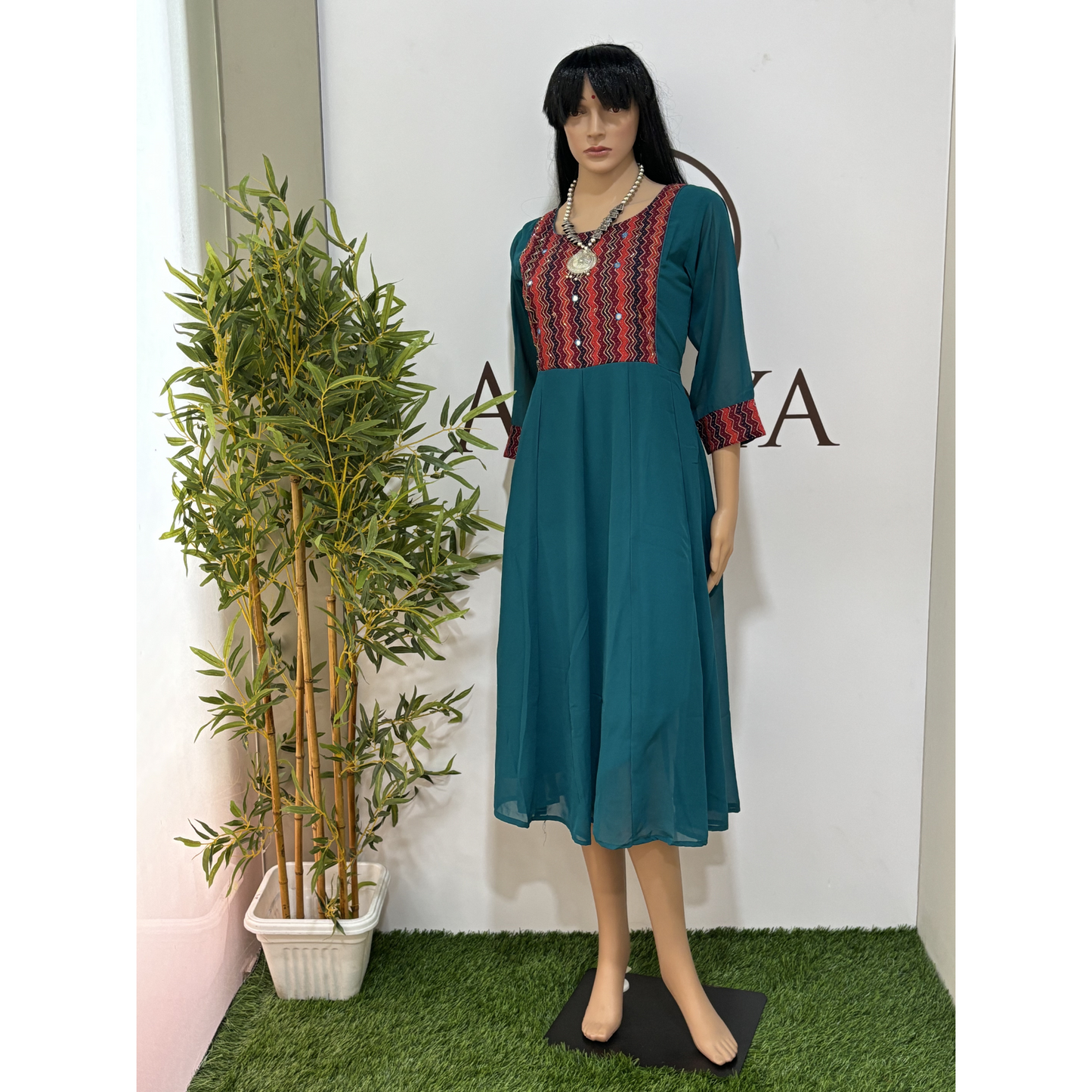 Sea Blue Georgette kurti