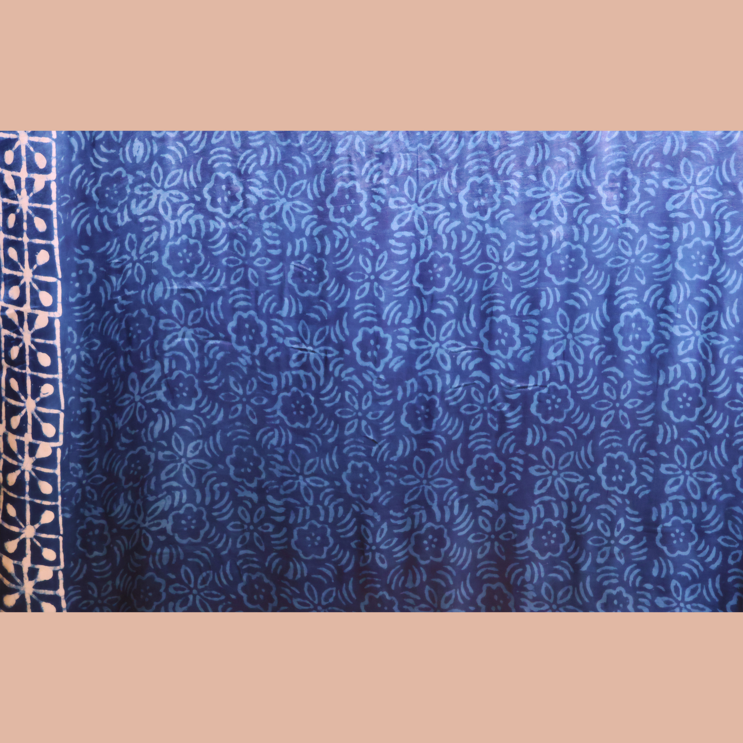 Modal  Silk Sarees - Indigo Hand Block Print