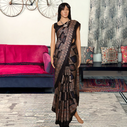 Modal  Silk Sarees-Black Colour