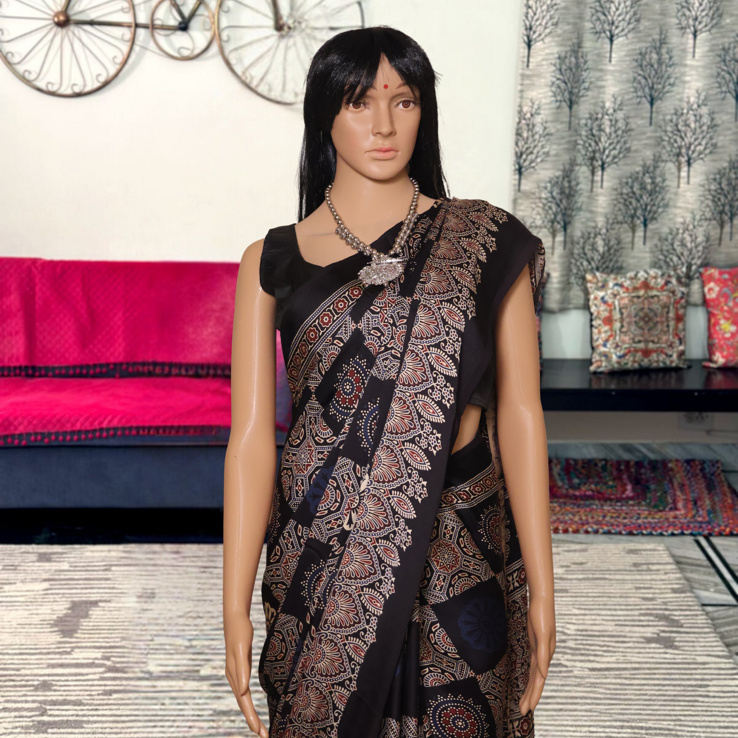 Modal  Silk Sarees-Black Colour