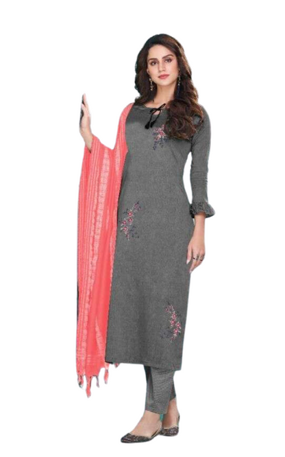 Embroidered Viscose Kurti Pant Set