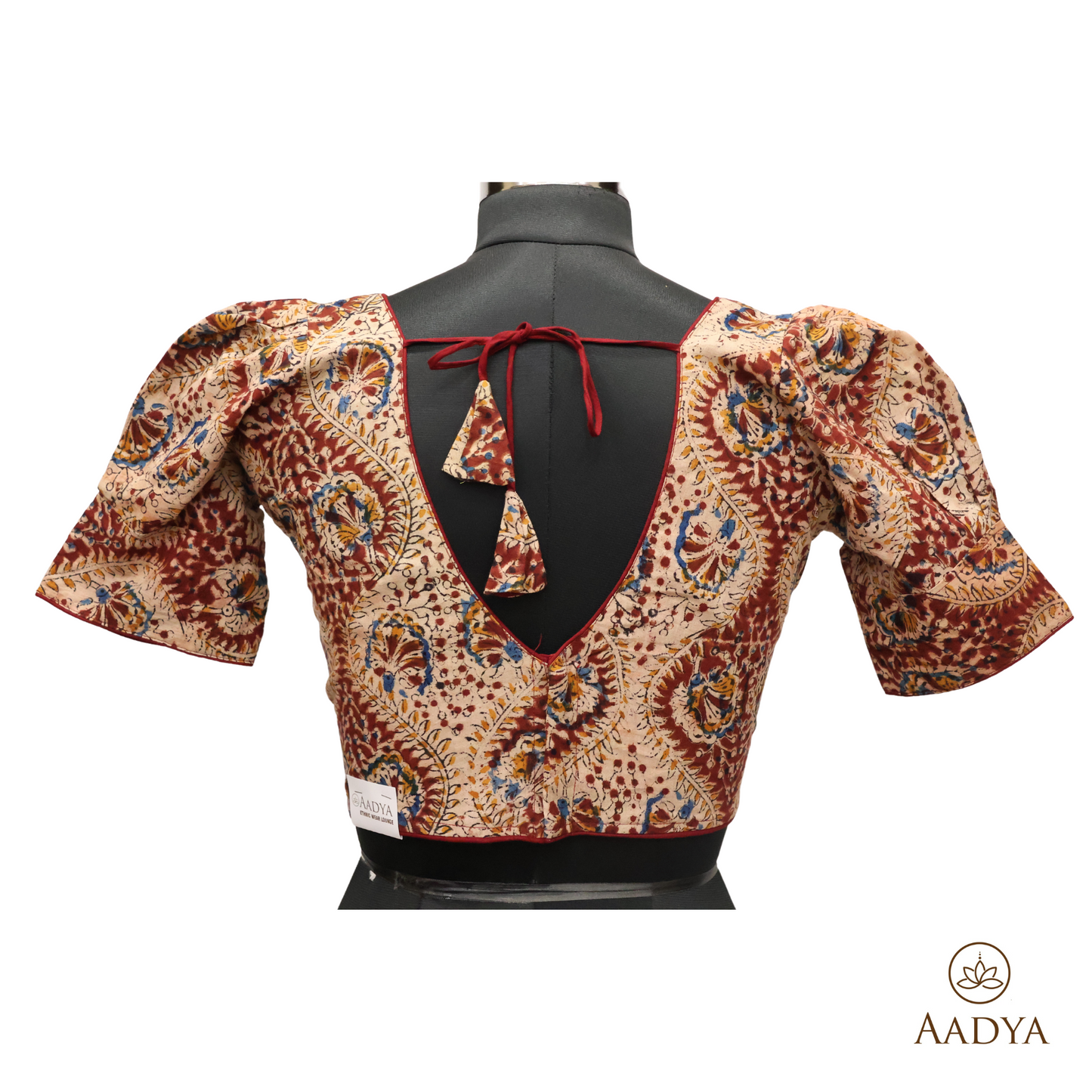 Kalamkari V Neck Readymade Blouse