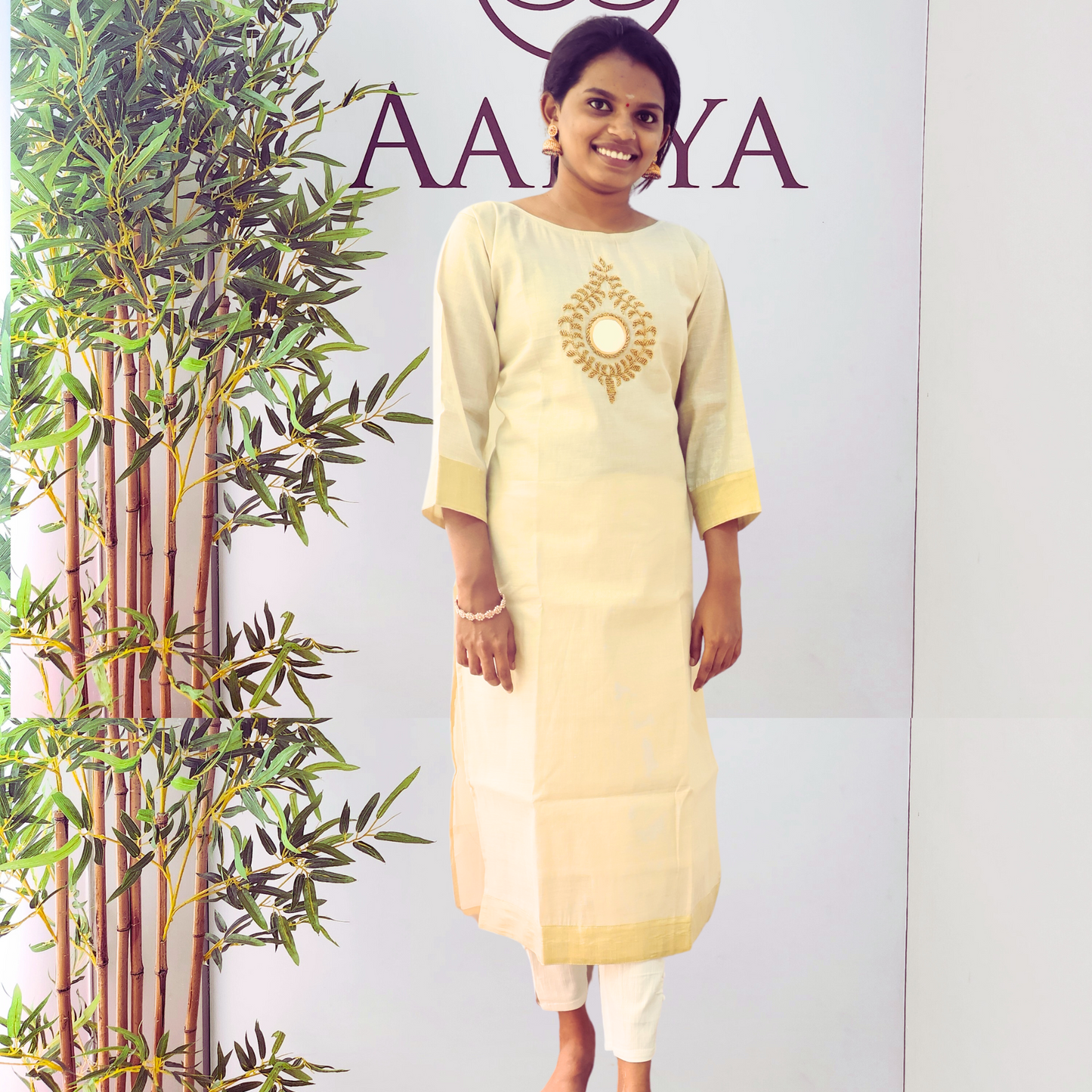 Golden Tissue Kurti