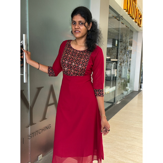 Maroon Georgette Kurti