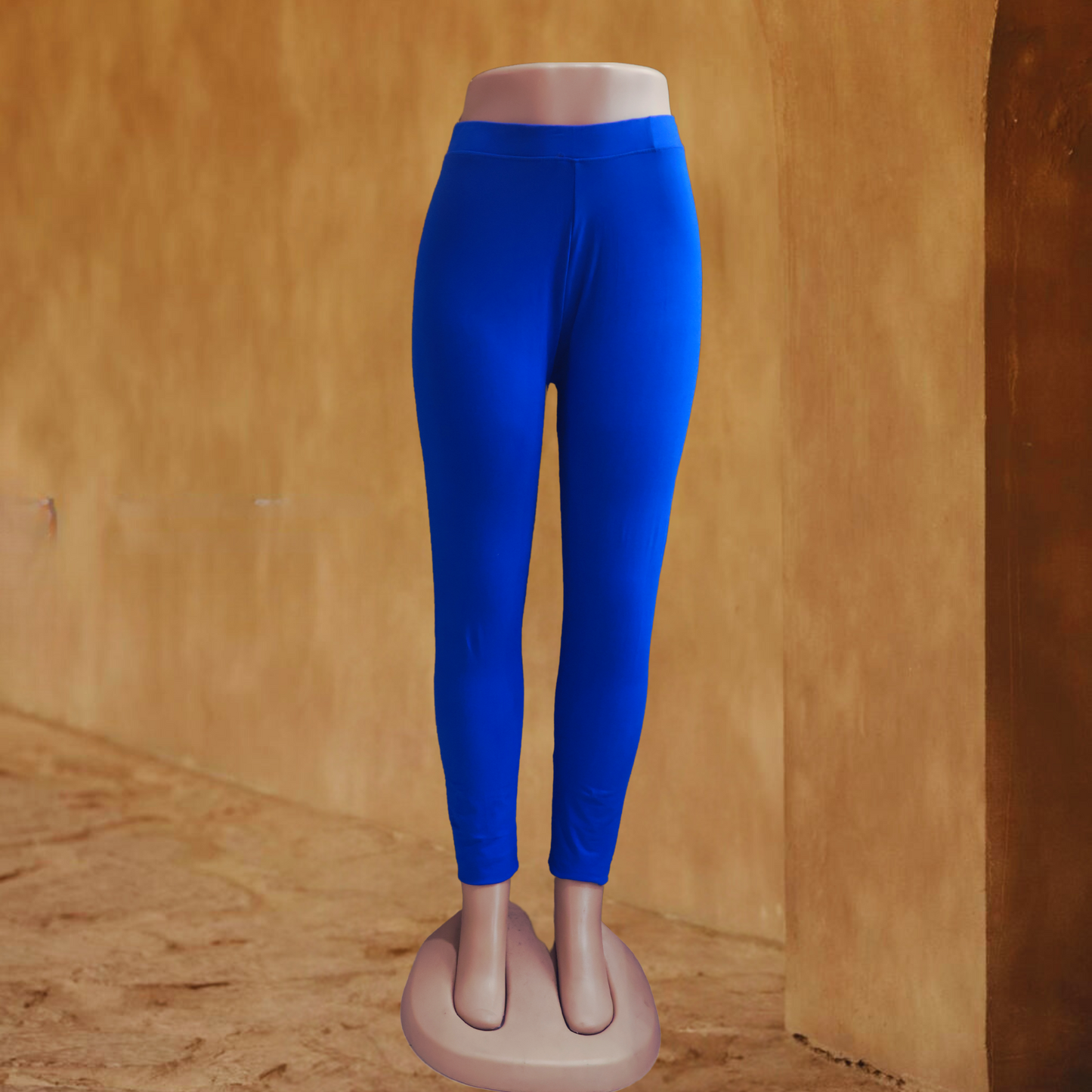 Women Blue  Solid Ankle-Length Leggings