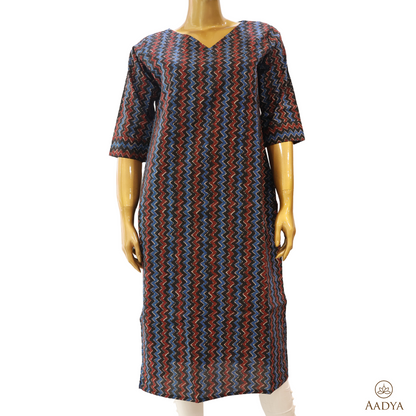 Zig Zag Pattern Multi Color Kurti