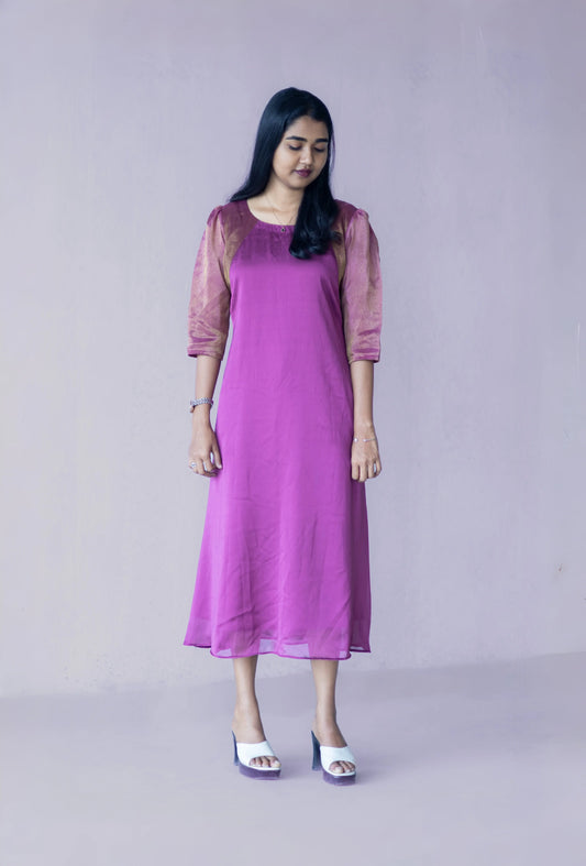 Dusky Rose Puff Sleeve Kurta