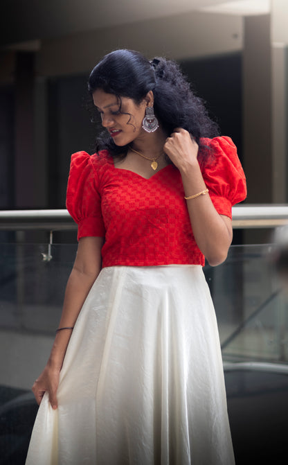 Christmas Theme : Hakoba Crop Top With Umbrella Skirt