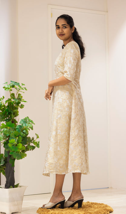 Offwhite Golden Floral Design Kurta