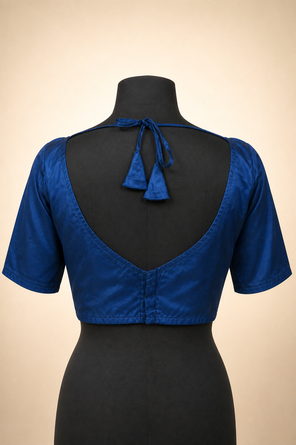 Blue Modal Silk Plain | Short Sleeve Saree Blouse