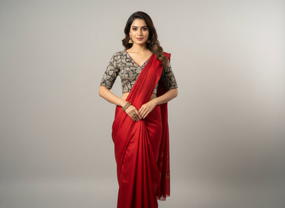 Black Kalamkari | StretchFit  with Side Seam