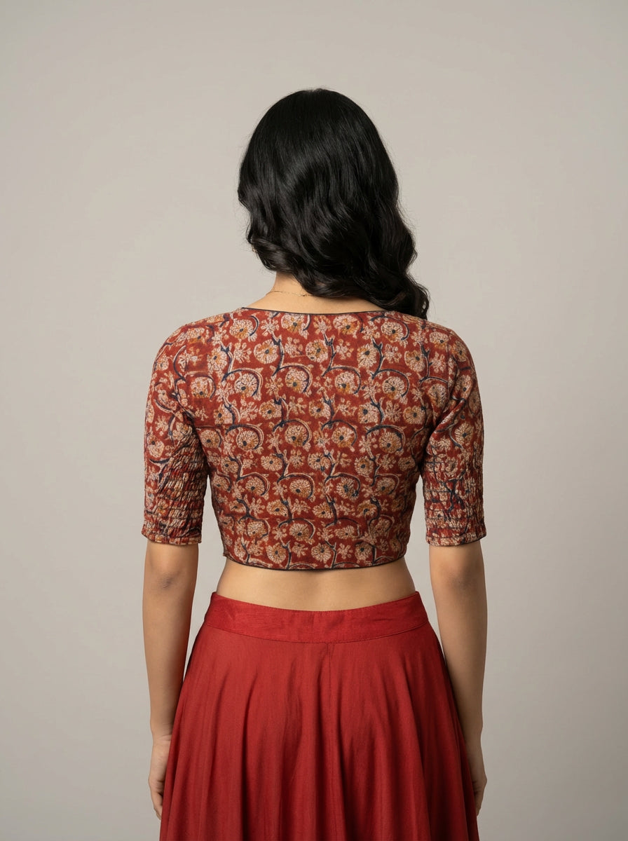 Maroon Kalamkari | StretchFit  with Side Seam