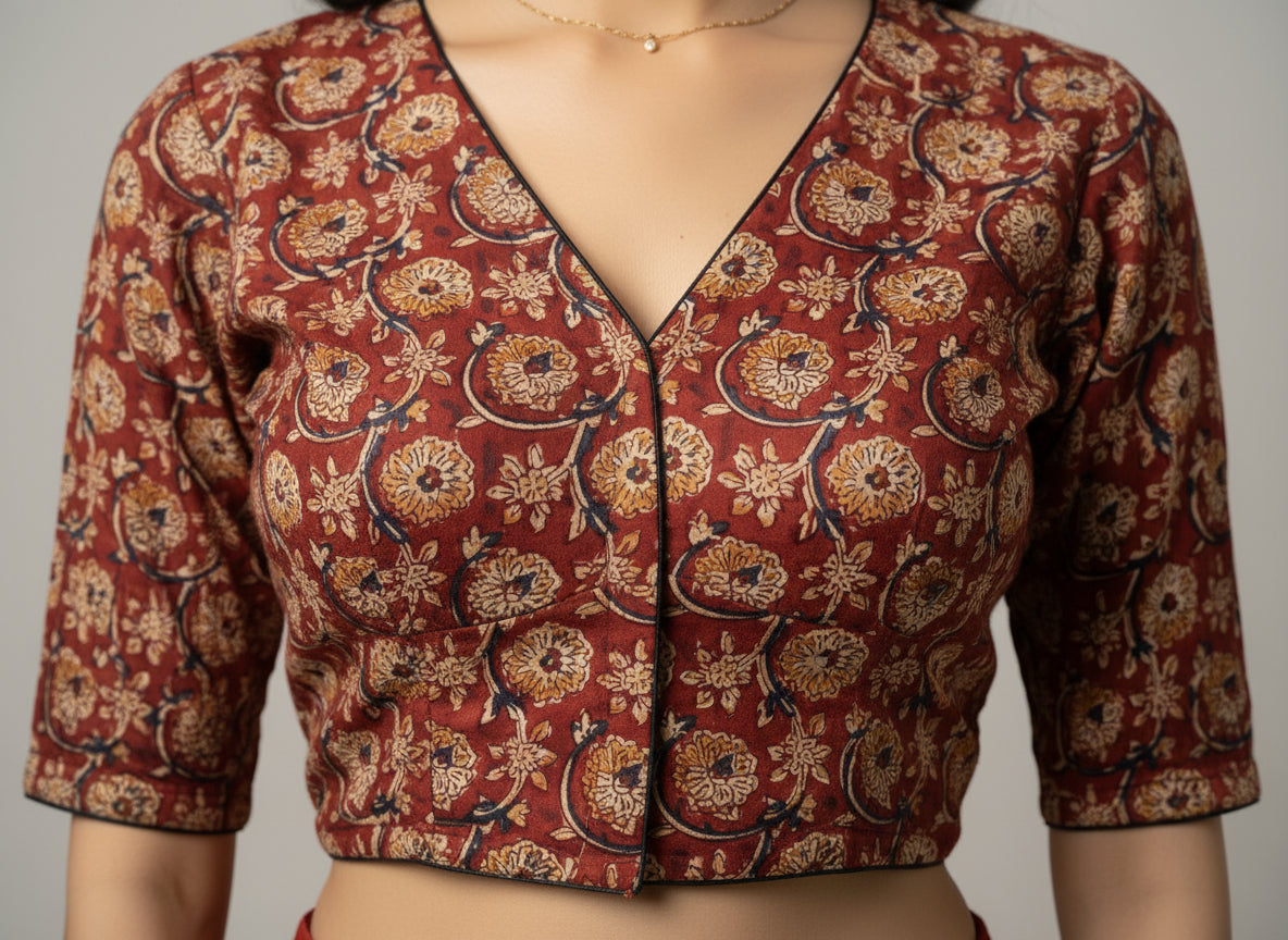 Maroon Kalamkari | StretchFit  with Side Seam