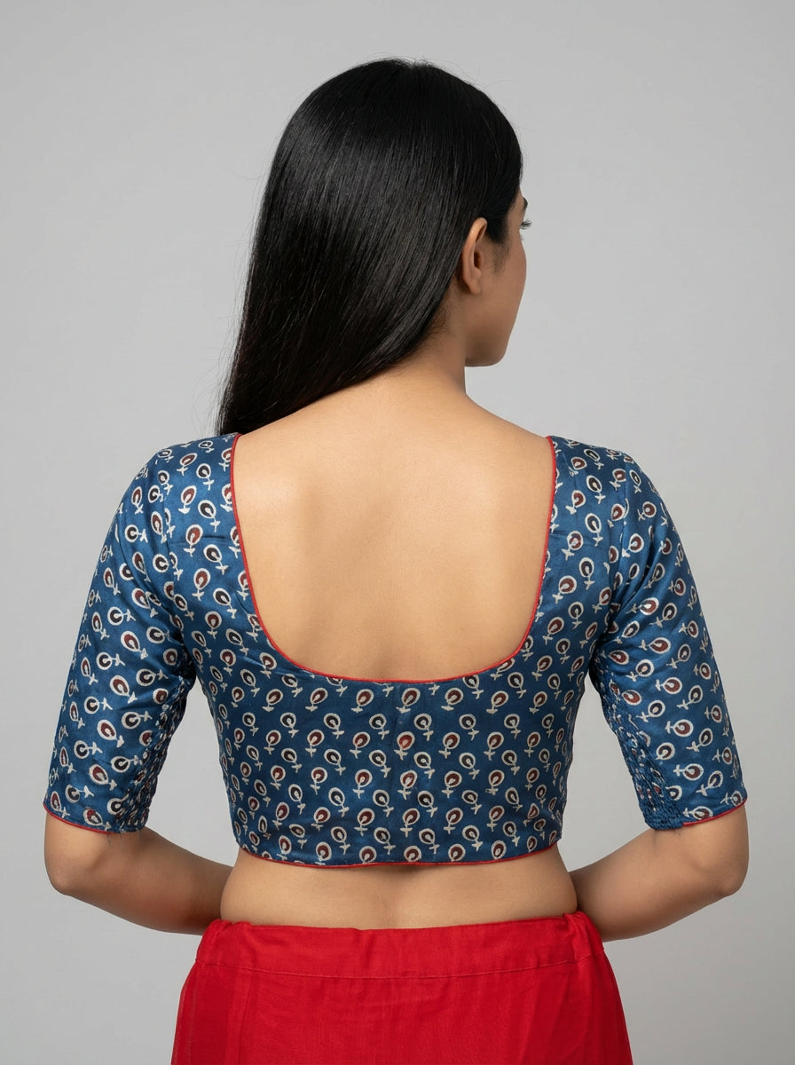 Blue Ajrak Modal  | StretchFit with Side Seam