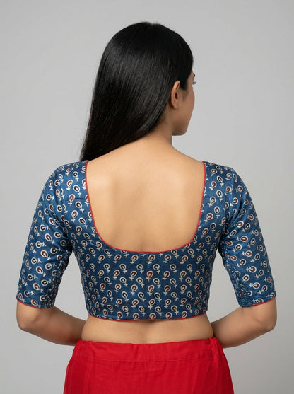 Blue Ajrak Modal  | StretchFit with Side Seam
