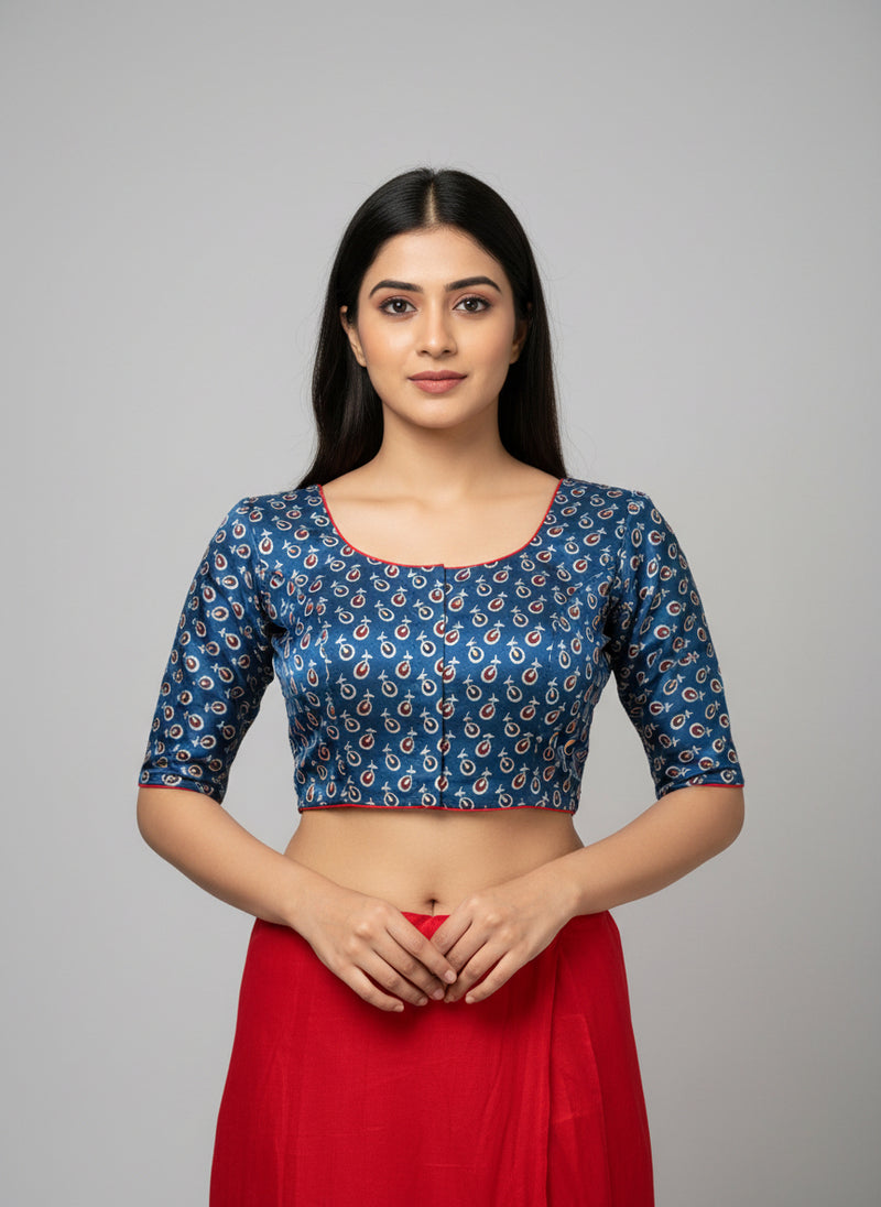 Blue Ajrak Modal  | StretchFit with Side Seam