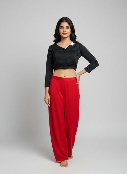 Full Elastic Lycra Blouse | Black | 3/4th Sleeves