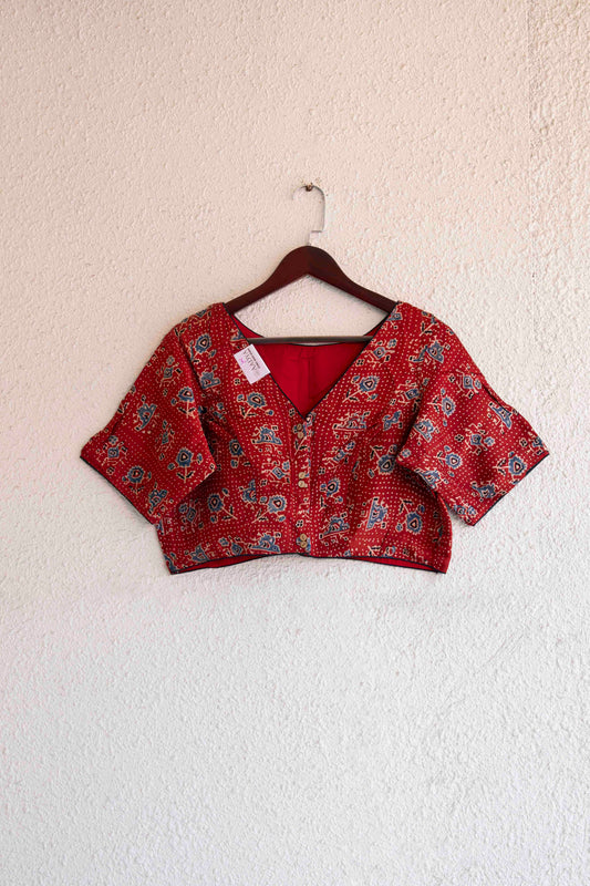 Crimson Reverie Modal Silk Blouse