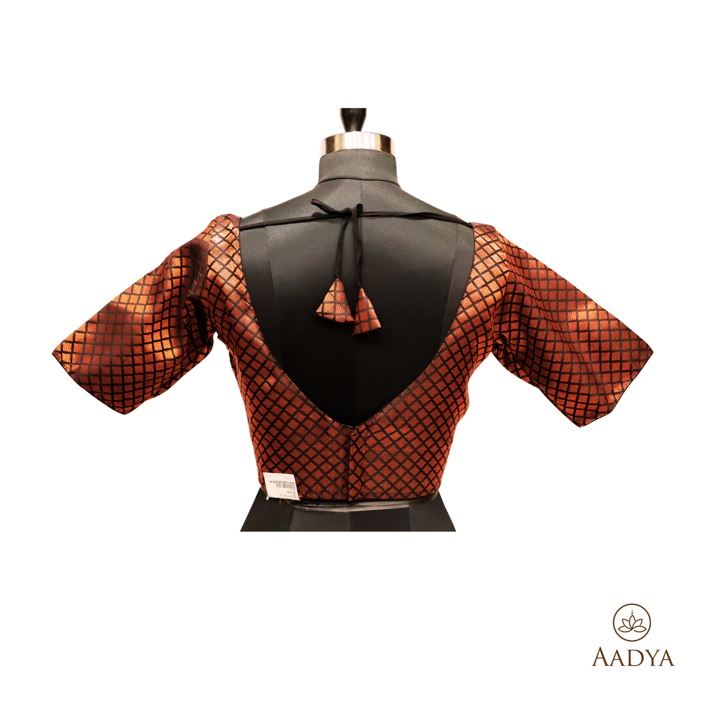 Readymade Black Blouse With Copper Print