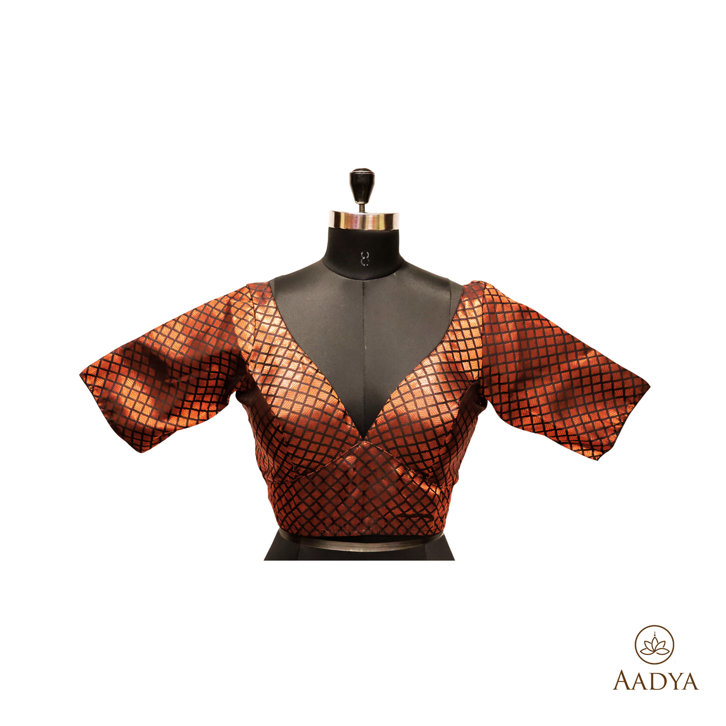 Readymade Black Blouse With Copper Print