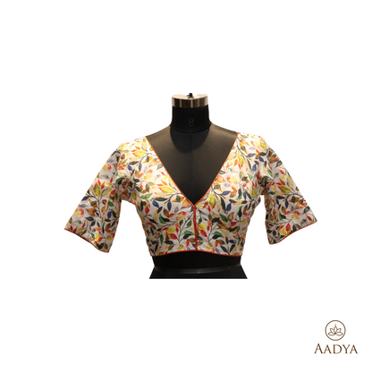 Premium Cotton Readymade Blouse With Printed Pattern