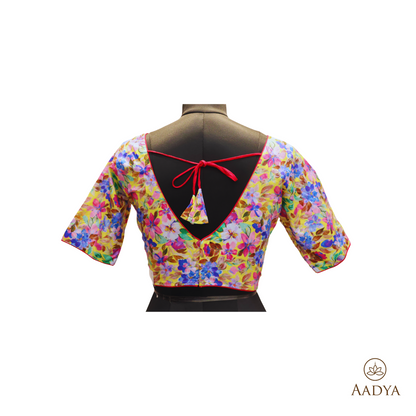 Premium Cotton Readymade Blouse With Printed Pattern