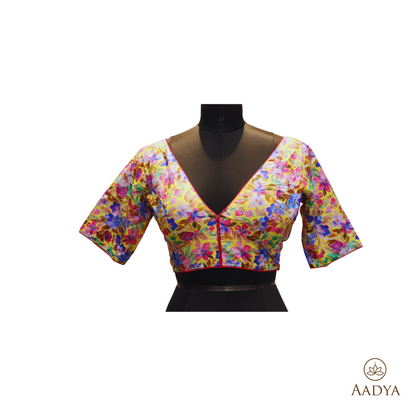 Premium Cotton Readymade Blouse With Printed Pattern