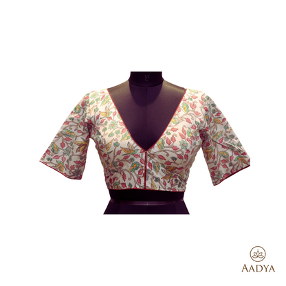 Premium Cotton Readymade Blouse With Printed Pattern