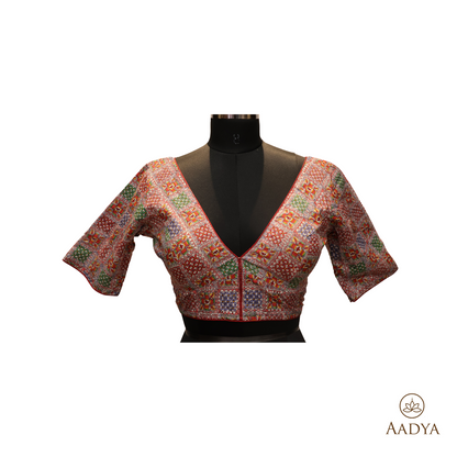 Premium Cotton Readymade Blouse With Printed Pattern