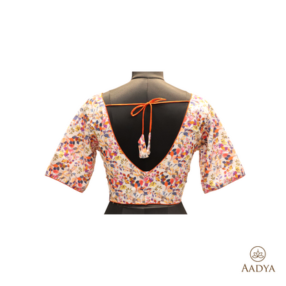 Premium Cotton Readymade Blouse With Printed Pattern