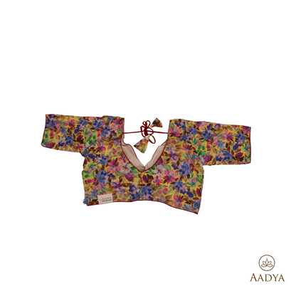 Premium Cotton Readymade Blouse With Printed Pattern