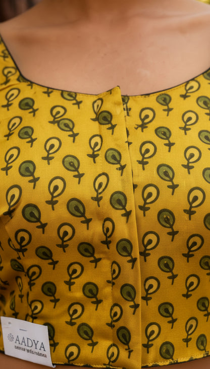 Yellow Ajrak Modal  | StretchFit with Side Seam