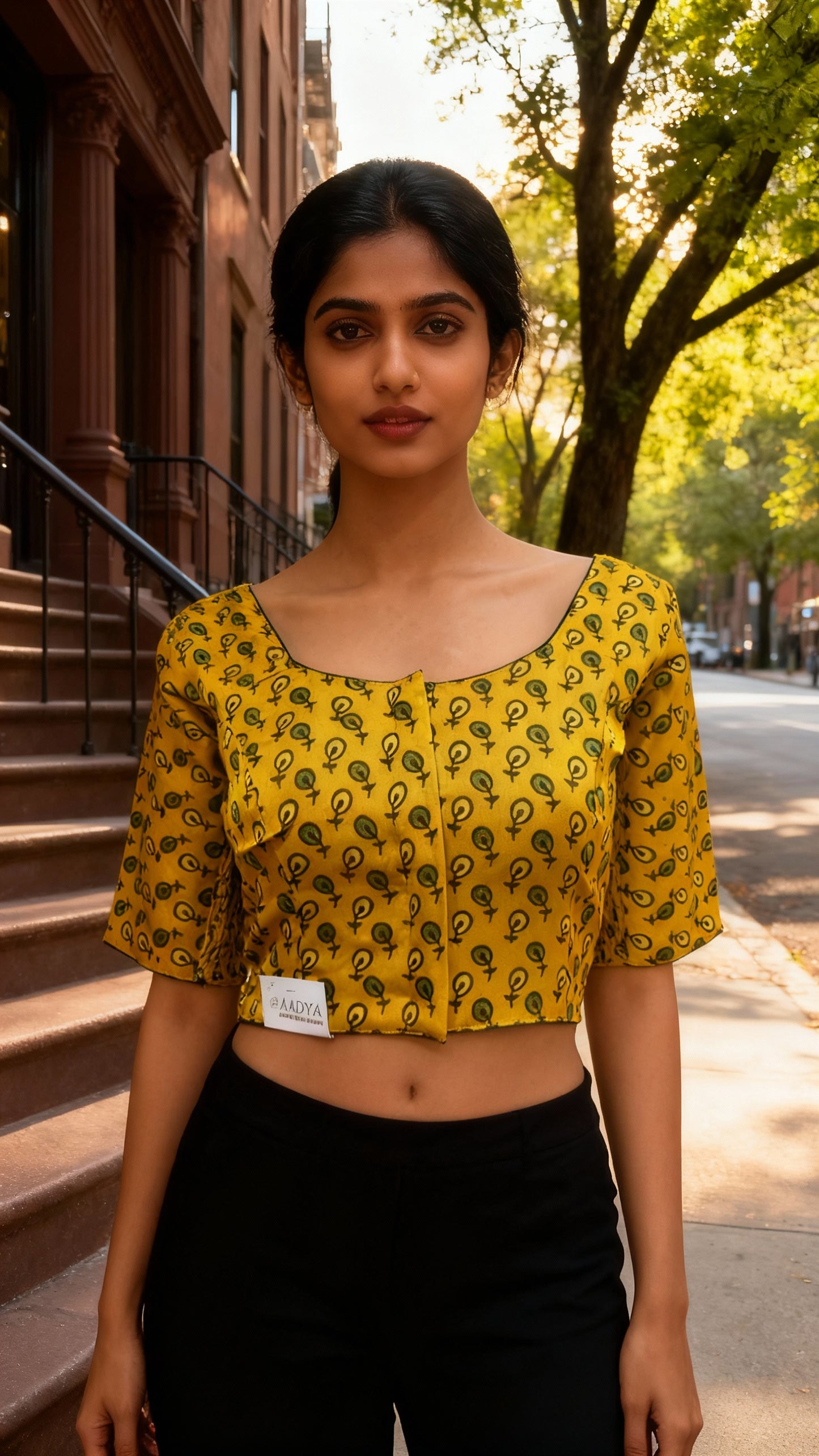 Yellow Ajrak Modal  | StretchFit with Side Seam