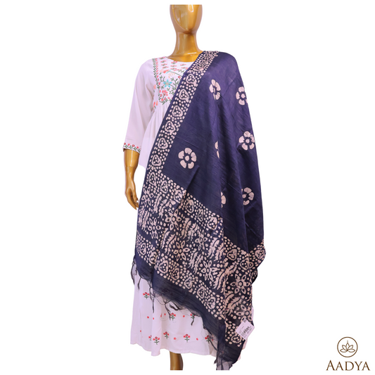 Dupatta With Batik Print